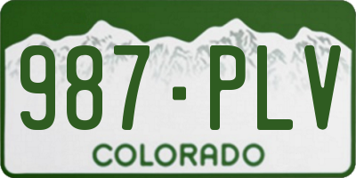 CO license plate 987PLV