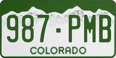 CO license plate 987PMB