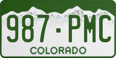 CO license plate 987PMC