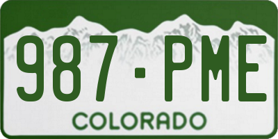 CO license plate 987PME