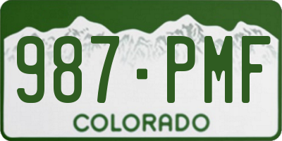 CO license plate 987PMF