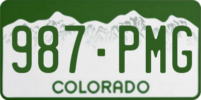 CO license plate 987PMG