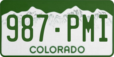 CO license plate 987PMI