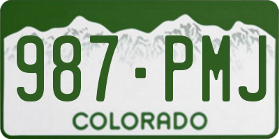 CO license plate 987PMJ