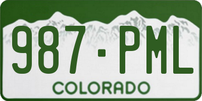 CO license plate 987PML
