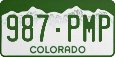 CO license plate 987PMP