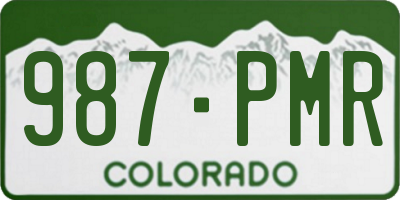 CO license plate 987PMR