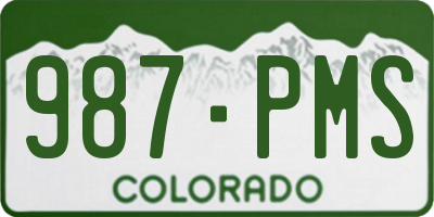 CO license plate 987PMS