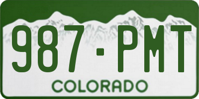 CO license plate 987PMT