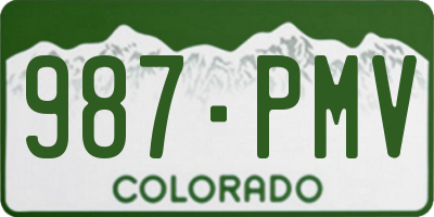 CO license plate 987PMV