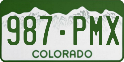 CO license plate 987PMX