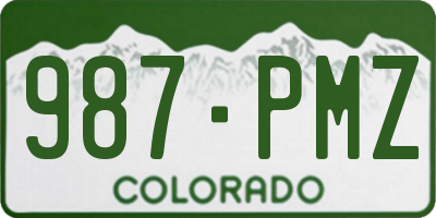 CO license plate 987PMZ