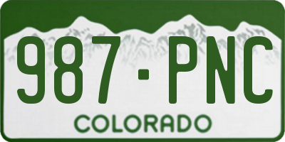 CO license plate 987PNC