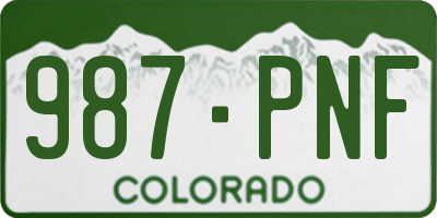 CO license plate 987PNF