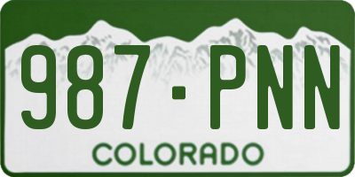CO license plate 987PNN