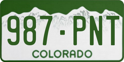 CO license plate 987PNT