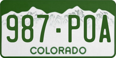 CO license plate 987POA