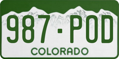 CO license plate 987POD