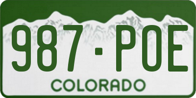 CO license plate 987POE