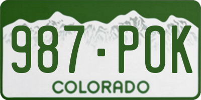 CO license plate 987POK