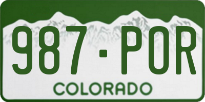 CO license plate 987POR