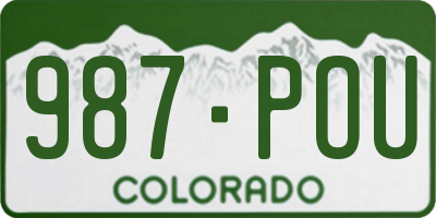 CO license plate 987POU