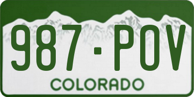 CO license plate 987POV