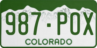 CO license plate 987POX