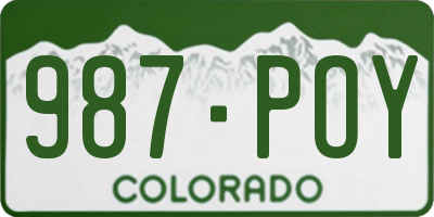 CO license plate 987POY