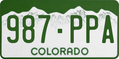 CO license plate 987PPA