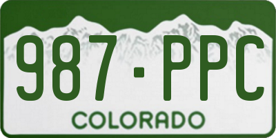 CO license plate 987PPC