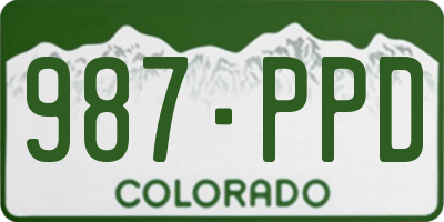 CO license plate 987PPD