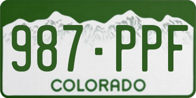 CO license plate 987PPF