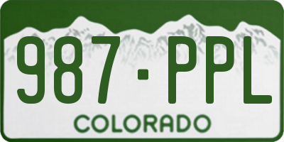 CO license plate 987PPL