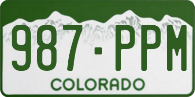 CO license plate 987PPM