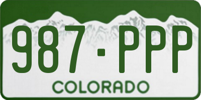 CO license plate 987PPP