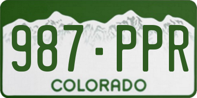 CO license plate 987PPR