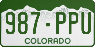 CO license plate 987PPU