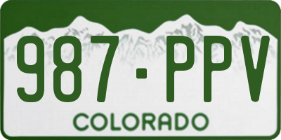 CO license plate 987PPV