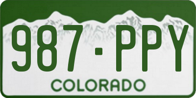 CO license plate 987PPY