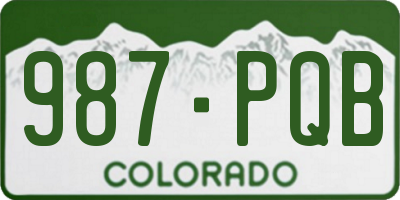CO license plate 987PQB
