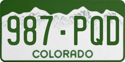 CO license plate 987PQD