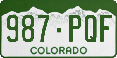 CO license plate 987PQF