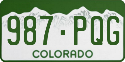 CO license plate 987PQG