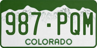CO license plate 987PQM