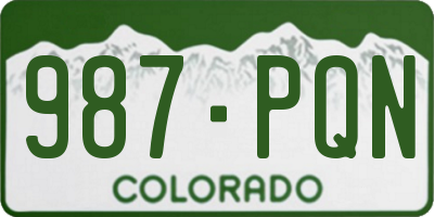 CO license plate 987PQN