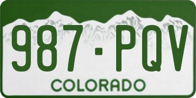 CO license plate 987PQV