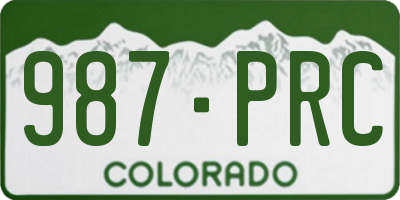 CO license plate 987PRC
