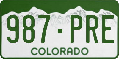 CO license plate 987PRE