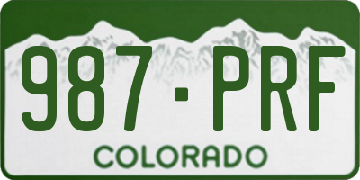 CO license plate 987PRF